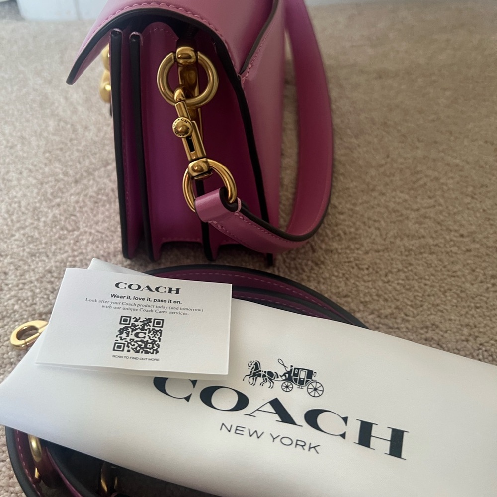 COACH Tabby 26 Pink Crossbody Bag with Gold 'C' Accent - Picture 11 of 12